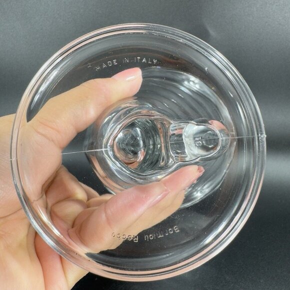 Bormioli Rocco Cornucopia Horn Shape Optic Crystal Clear Ice Cream Gelato Dish - Picture 5 of 12